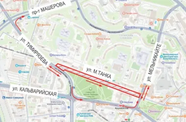 На улице Максима Танка ограничат движение транспорта на две ночи