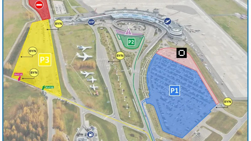 Парковка Р3 в аэропорту Минска вновь открыта после ремонта. Фото 1